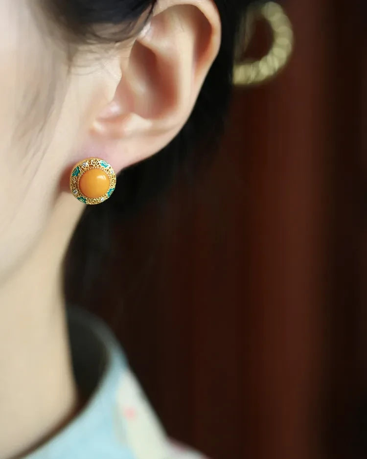 Golden Ember Glow Earrings