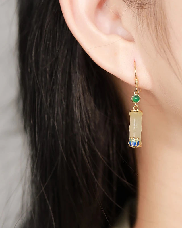 Jade Whisper Bamboo Earrings