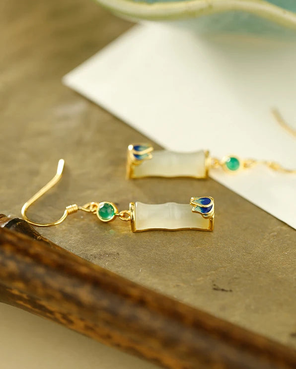 Jade Whisper Bamboo Earrings