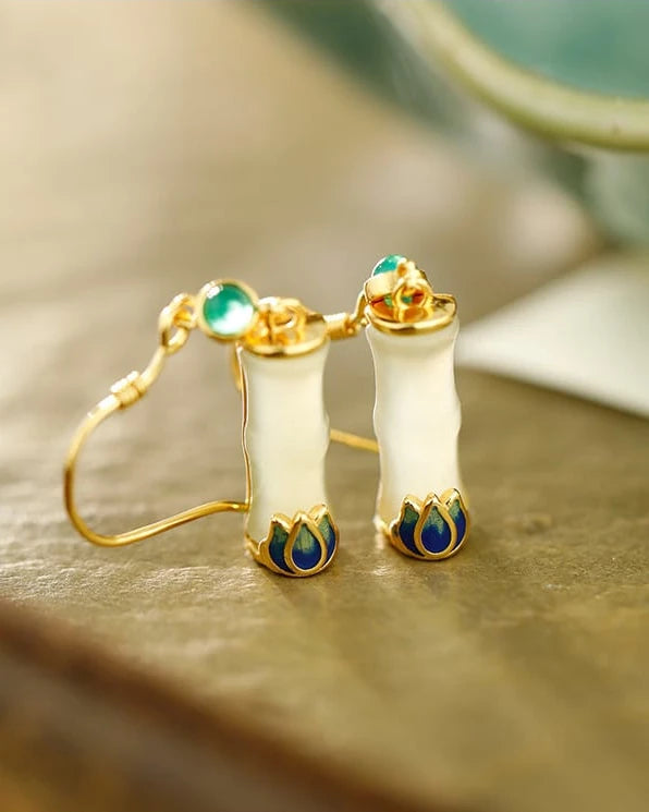 Jade Whisper Bamboo Earrings