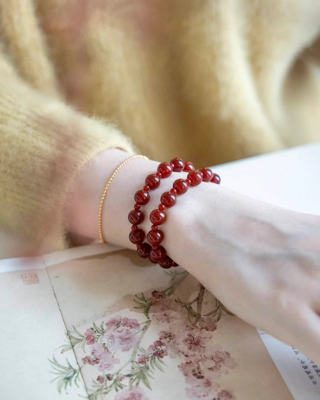 Rooted Ember Double-Wrap Bracelet