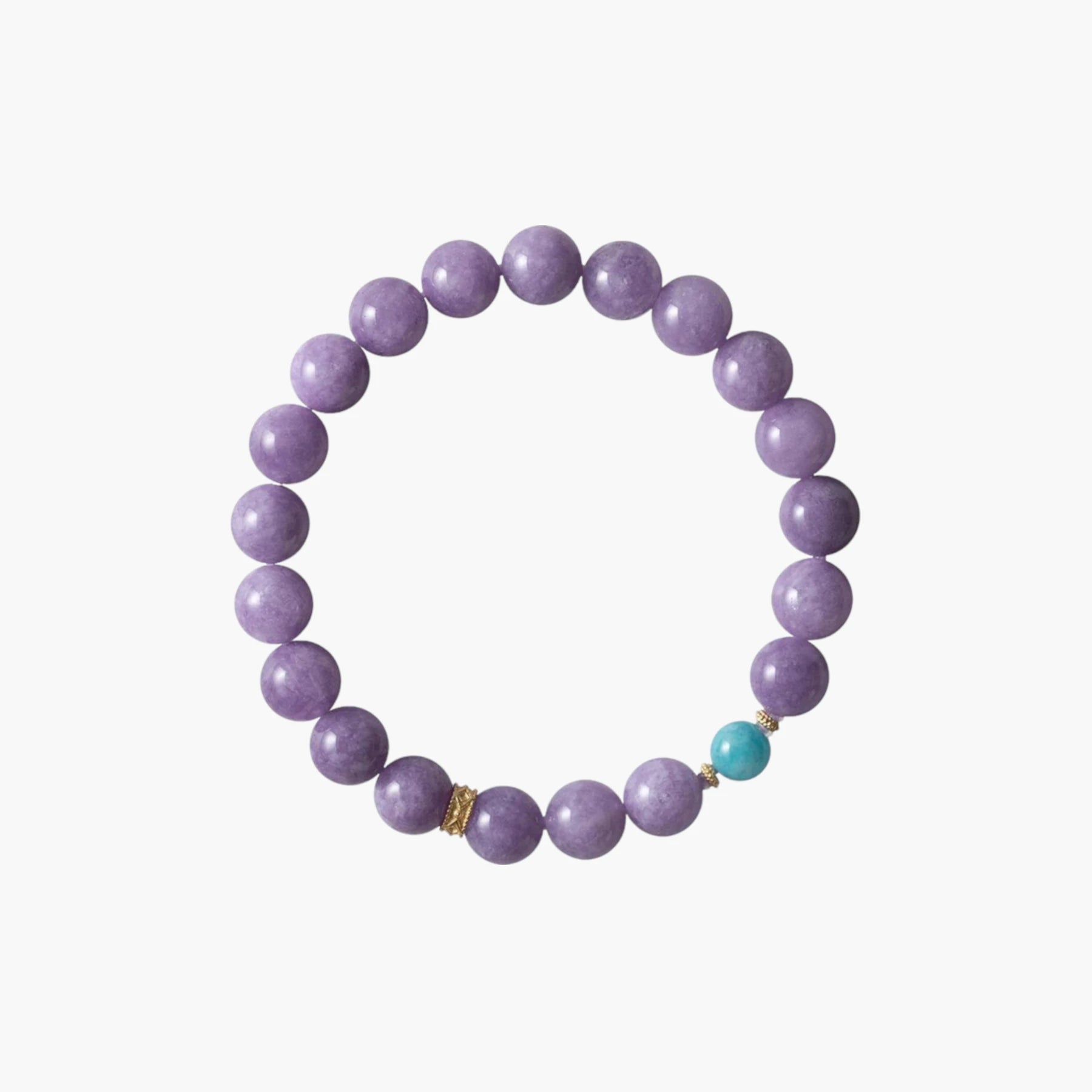 Studio product photo of Lavender Tide Serenity Bracelet with chalcedony and amazonite