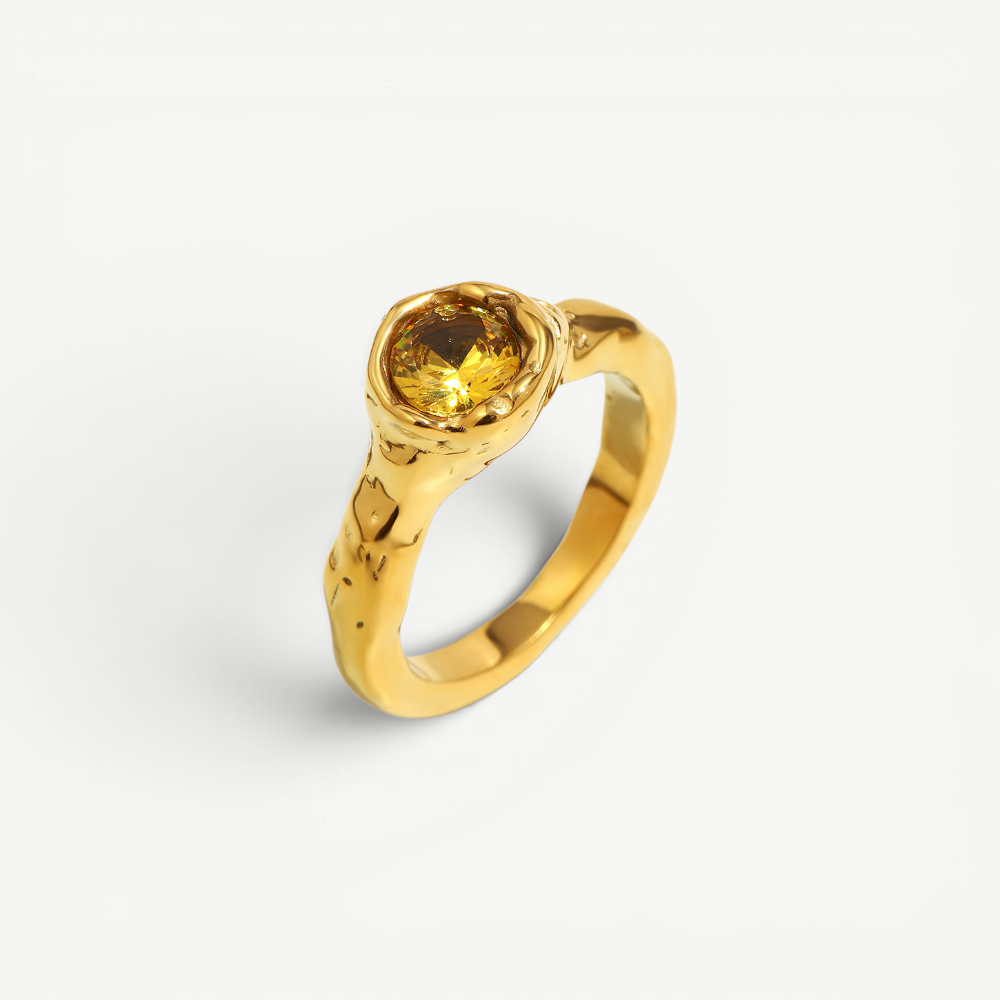 Chunky Molten Solitaire Ring