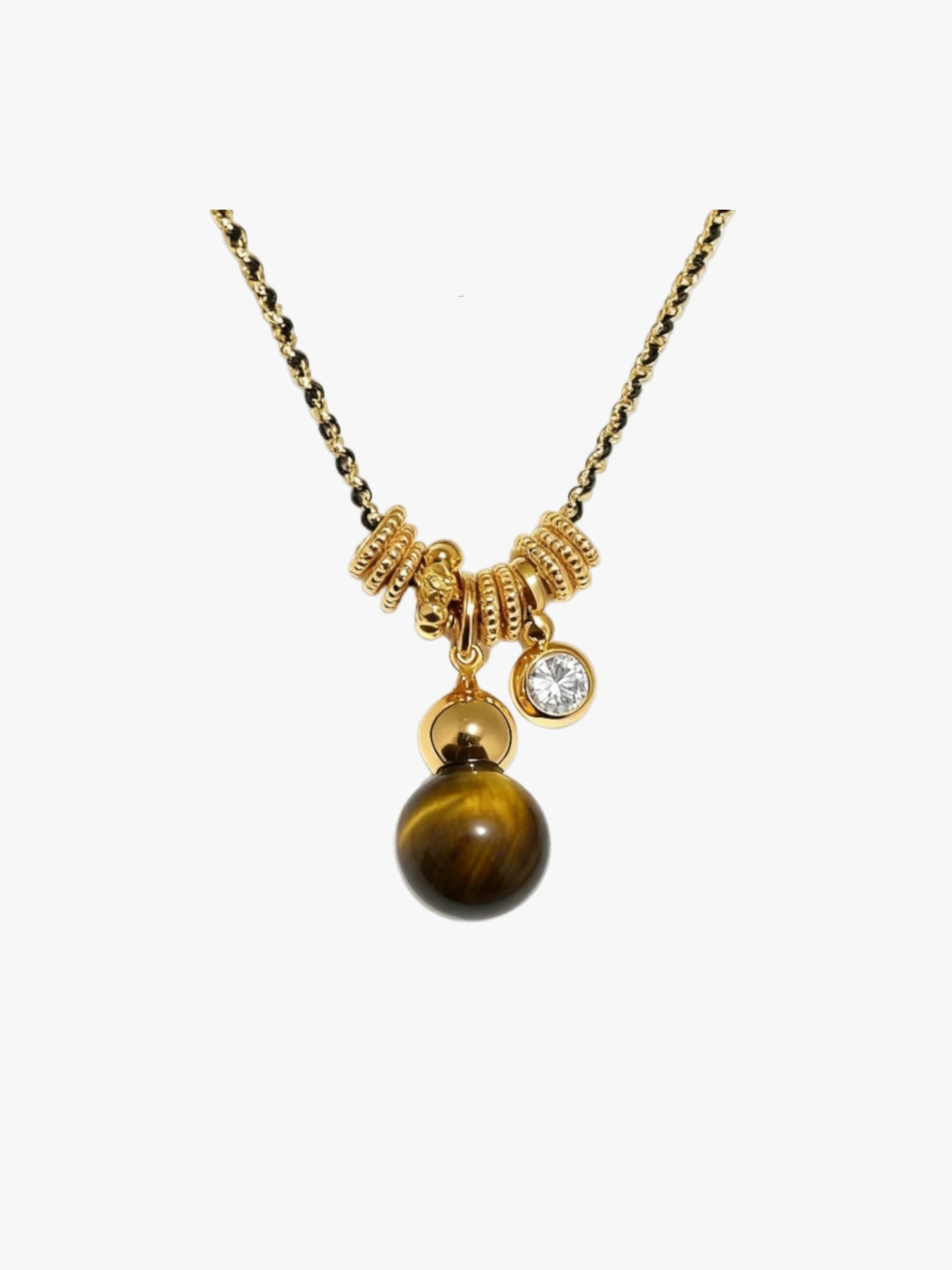 Tiger Eye Gourd Pendant Necklace
