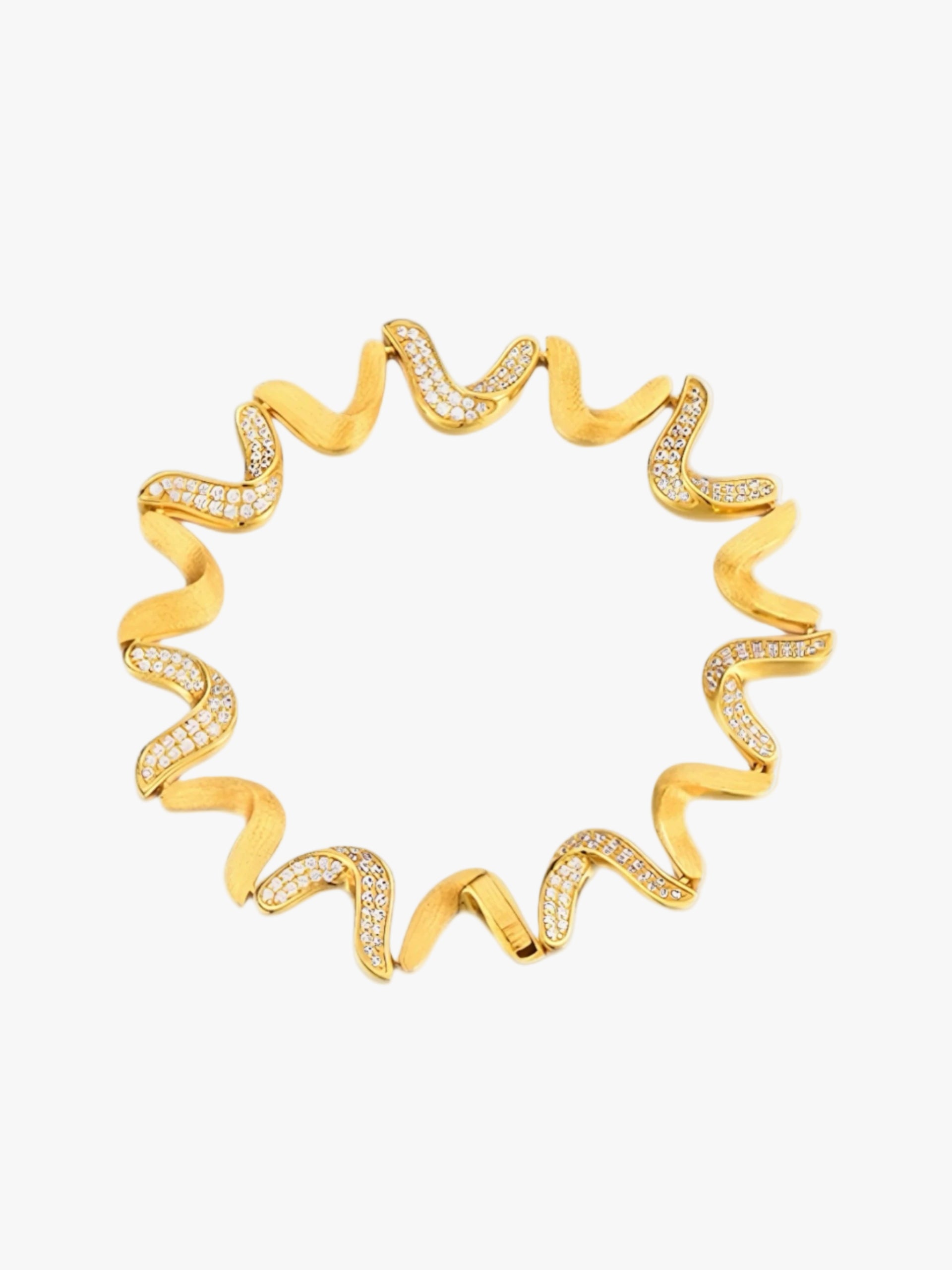 Brushed Wave Coil Bracelet