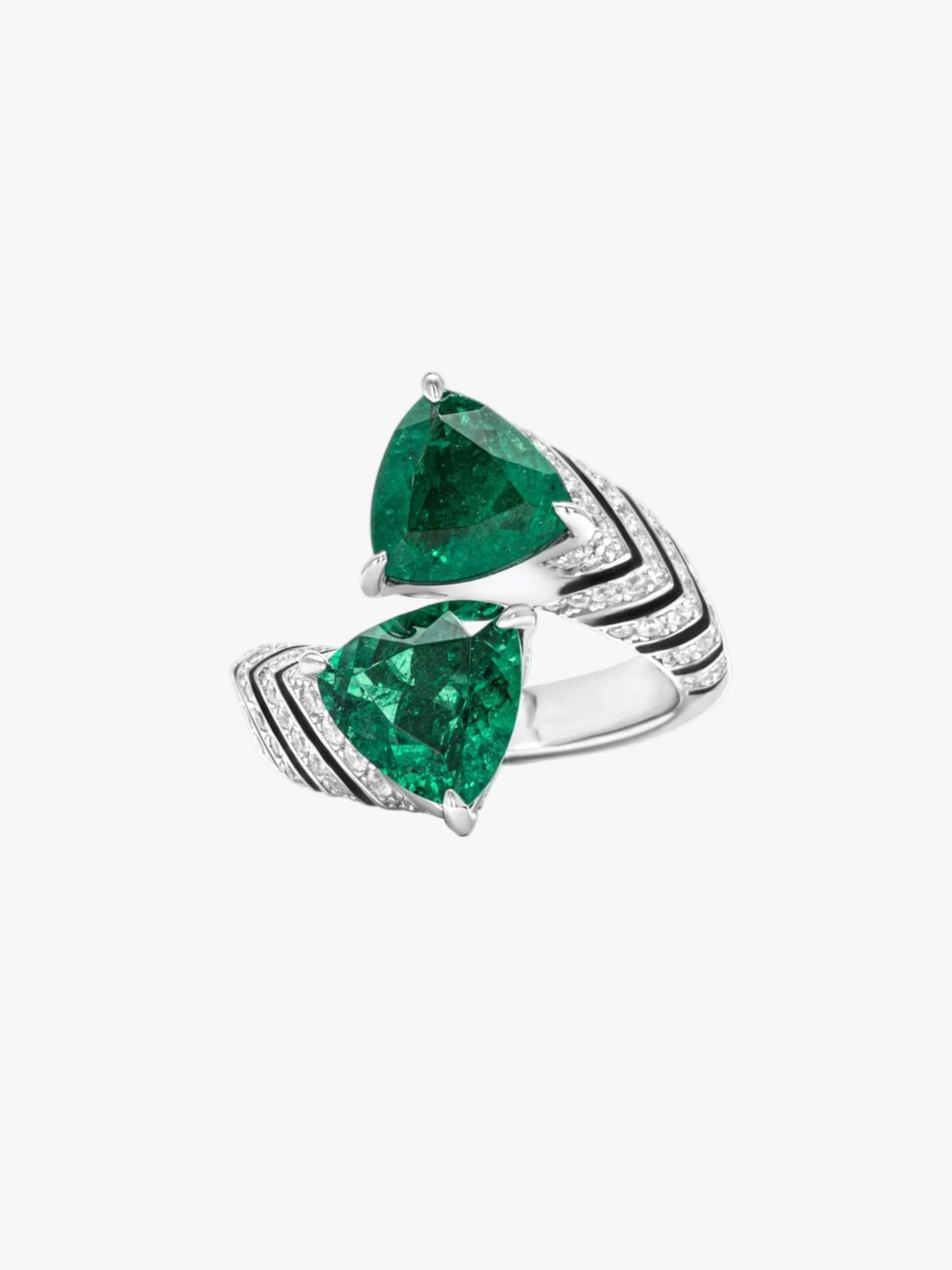 Zebra Stripe Emerald Ring
