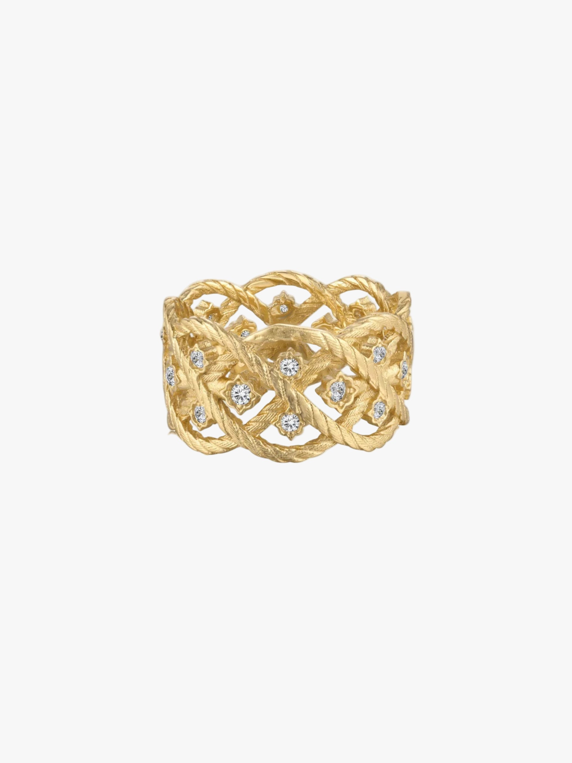 Brushed Braided Lattice Ring
