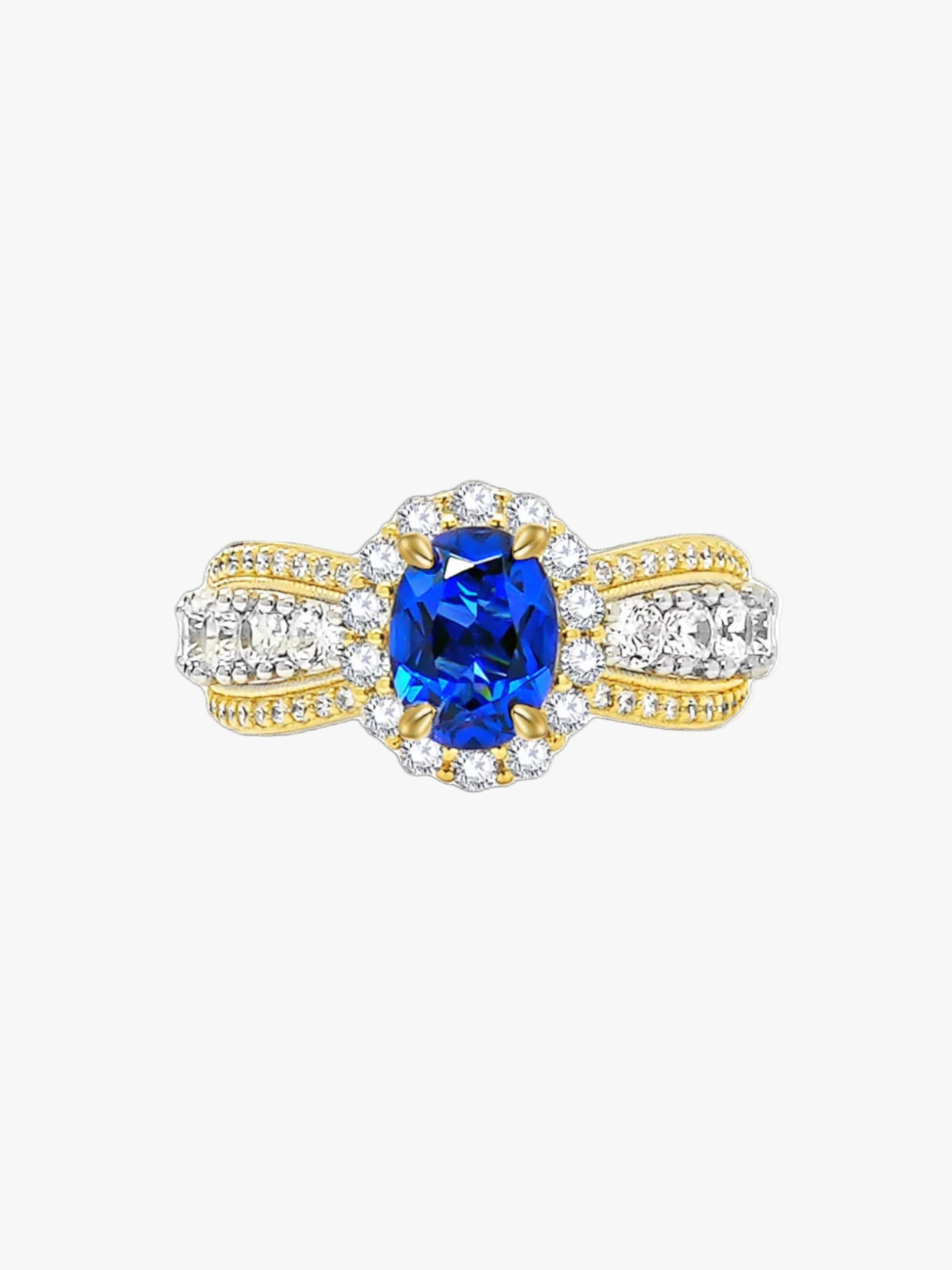 Sapphire Halo Ring