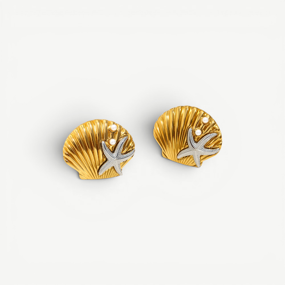 Starfish Seashell Earrings