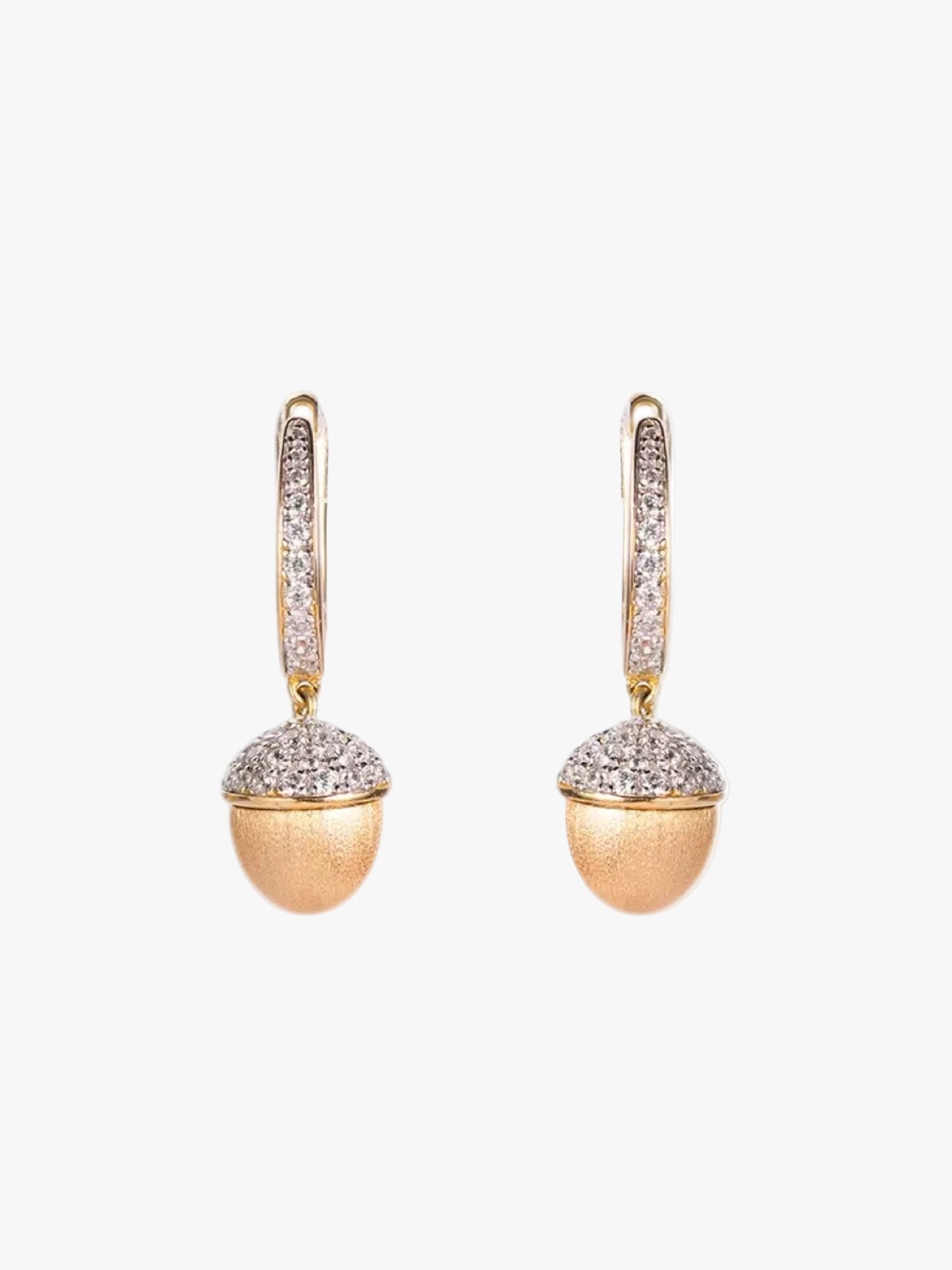 Brushed Pinecone CZ Earrings