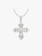 Silver Iris Cross Pendant Necklace