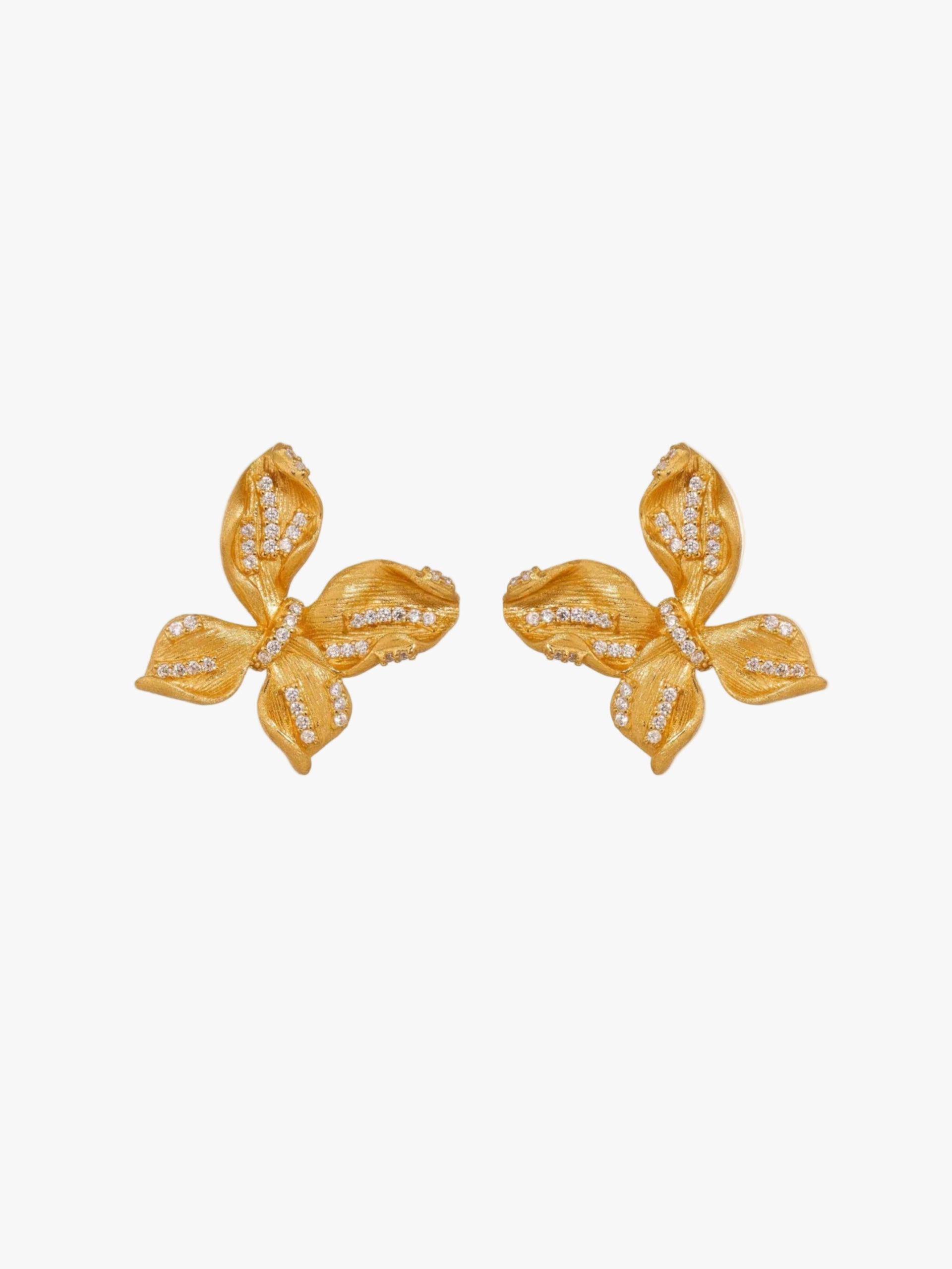 Brushed Butterfly Stud Earrings