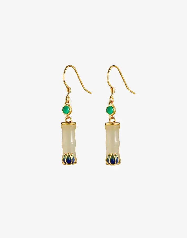 Jade Whisper Bamboo Earrings
