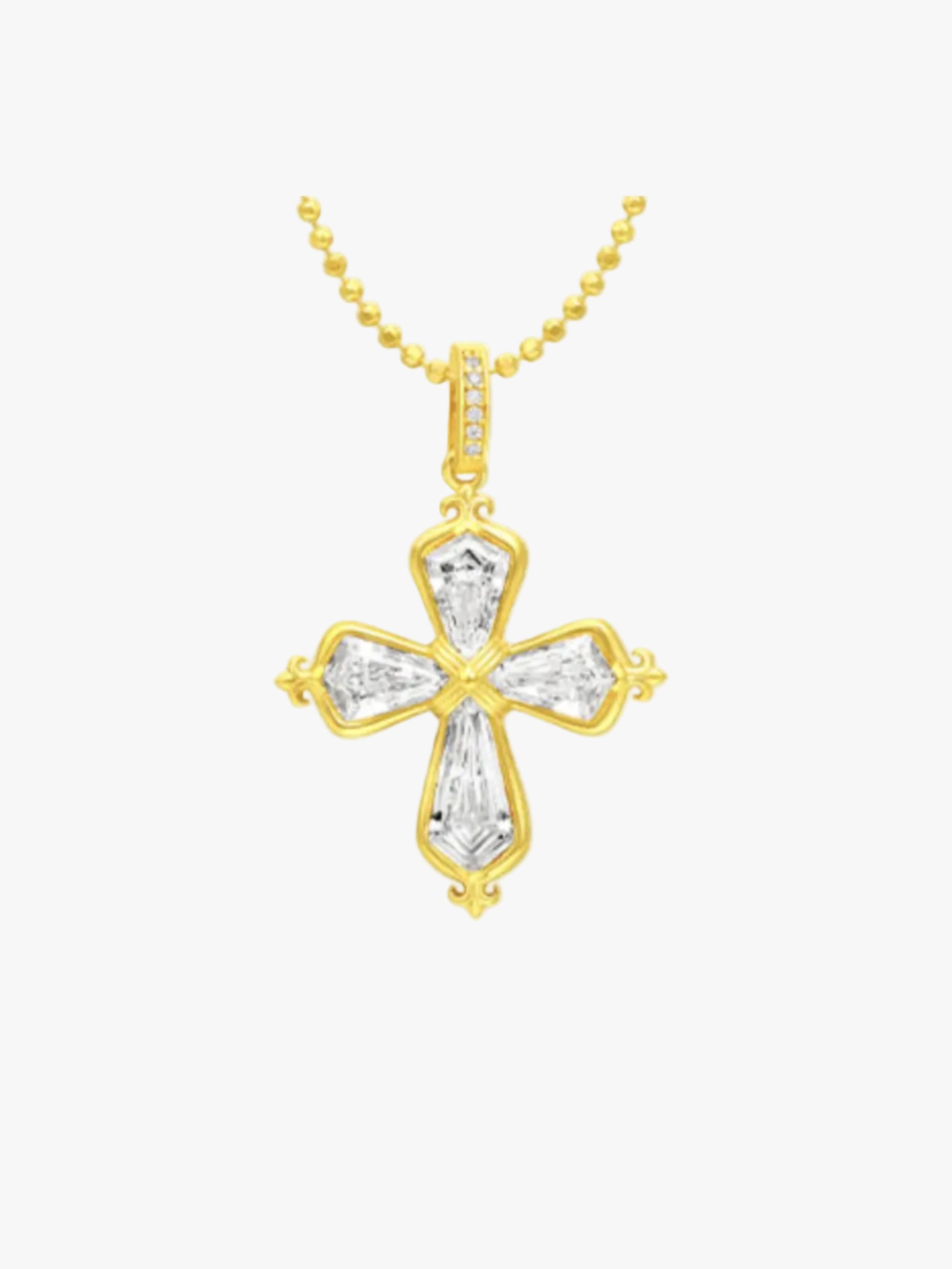 Iris Cross Pendant Necklace