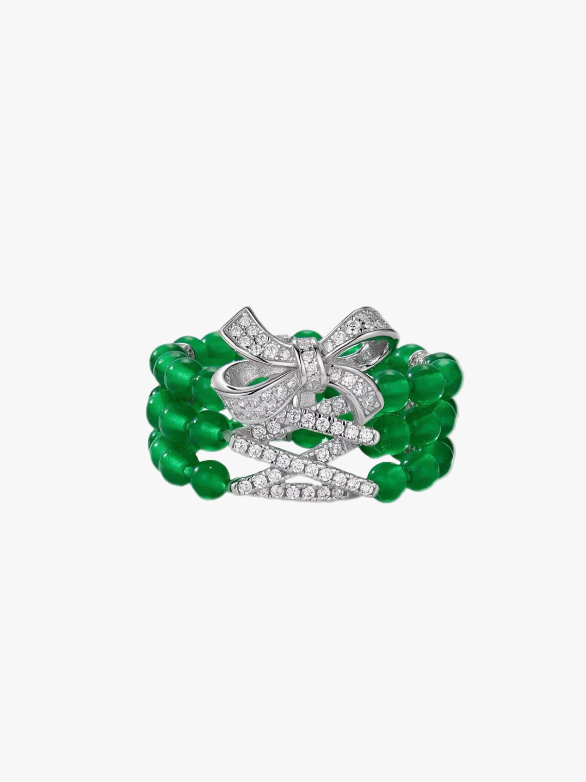 Green Chalcedony Bow Ring