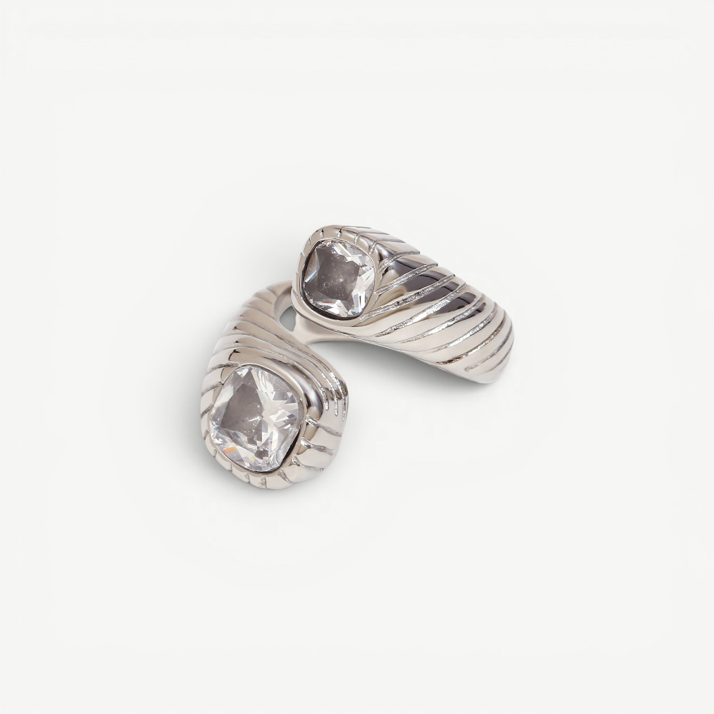 Ribbed Toi Et Moi Ring