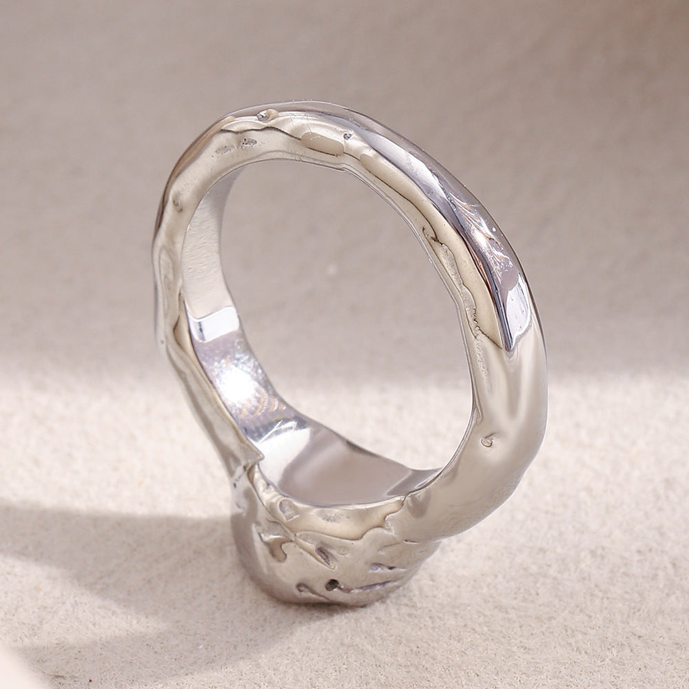 Chunky Molten Solitaire Ring