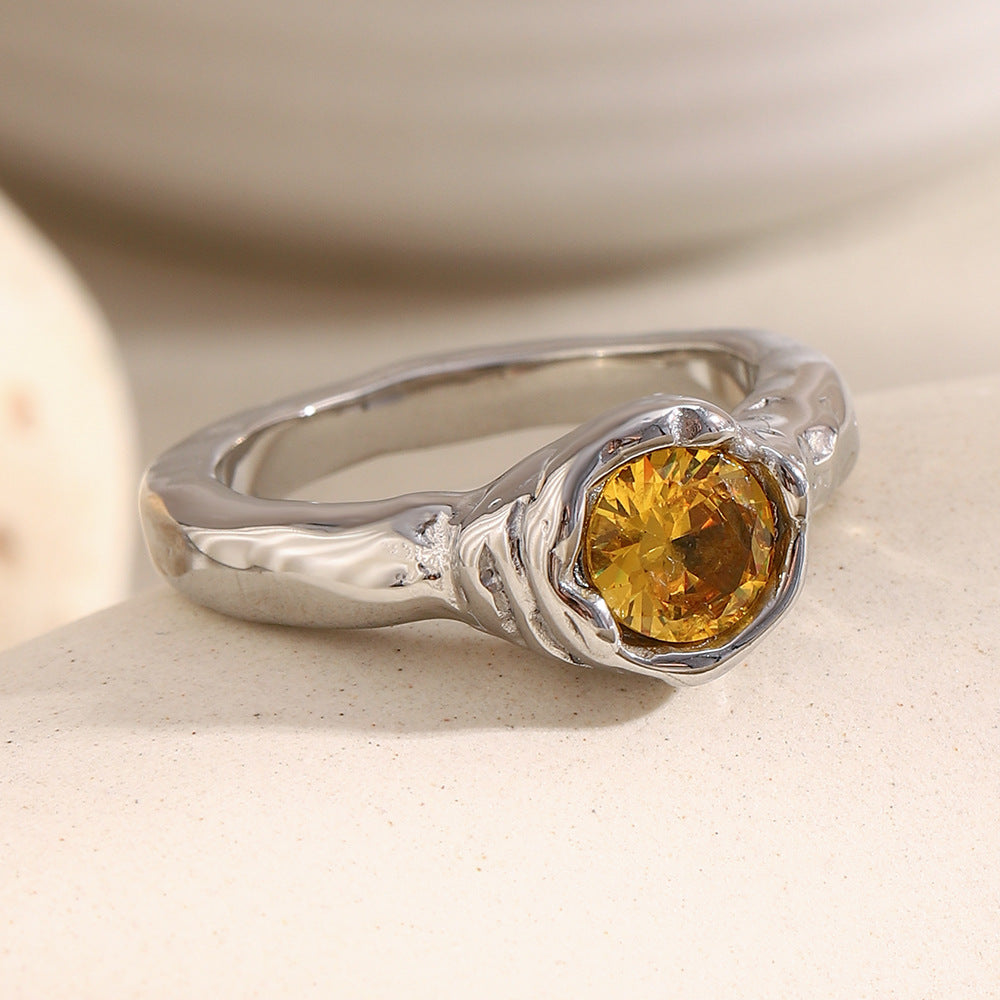 Chunky Molten Solitaire Ring