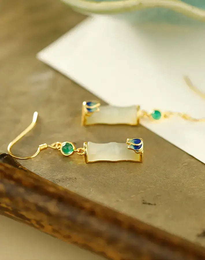 Jade Whisper Bamboo Earrings