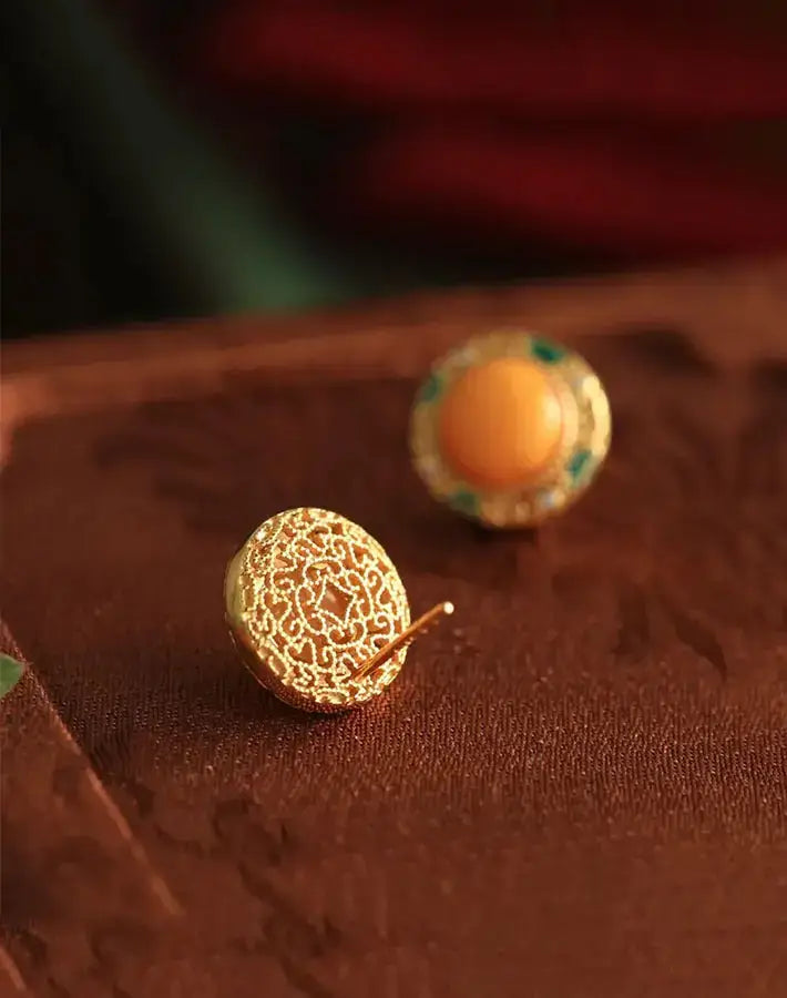 Golden Ember Glow Earrings
