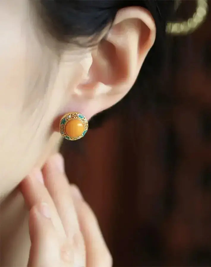 Golden Ember Glow Earrings