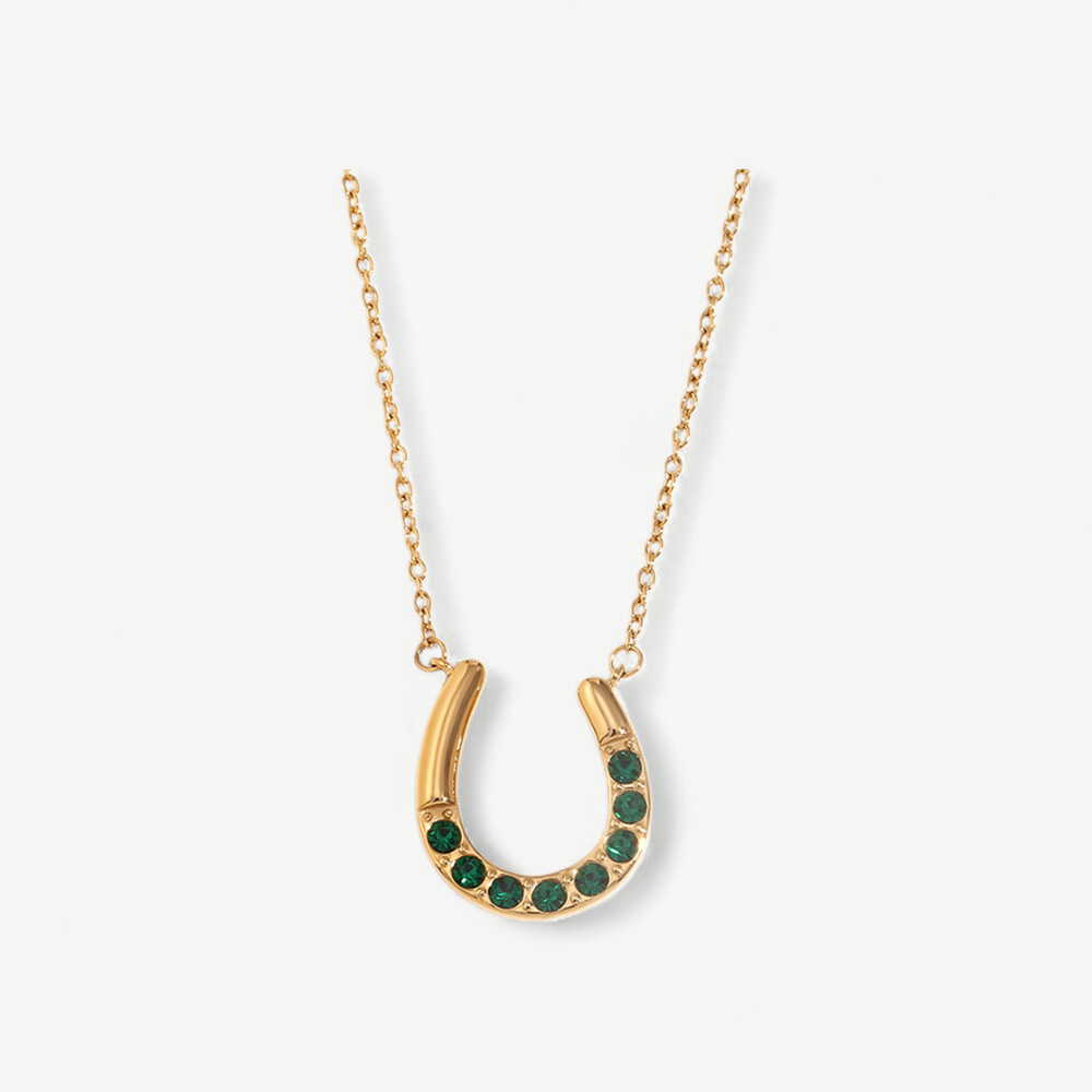 Green Horseshoe Necklace