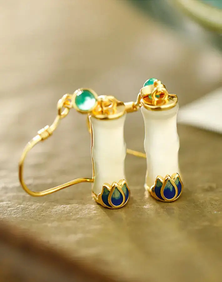 Jade Whisper Bamboo Earrings