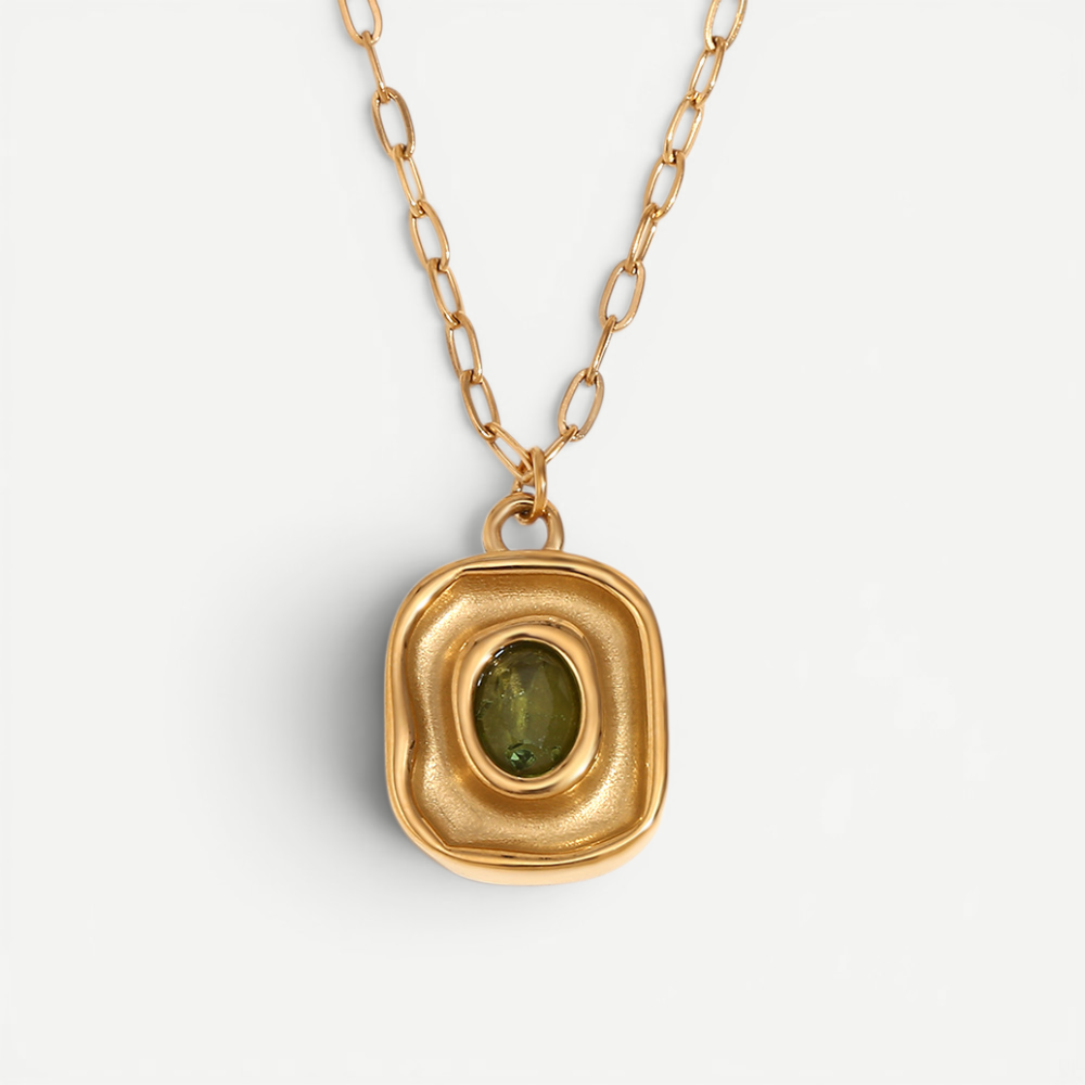 Molten Green Pendant Necklace