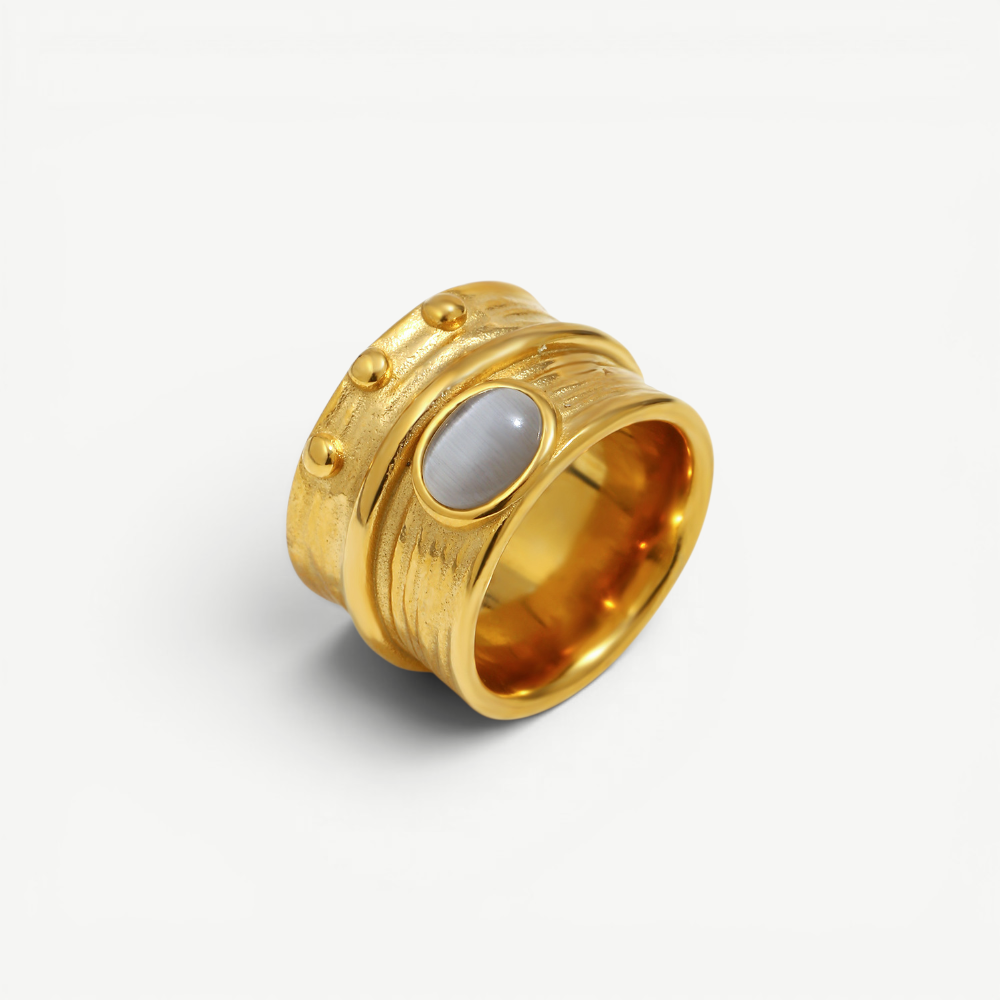 Cat's Eye Wide Band Ring
