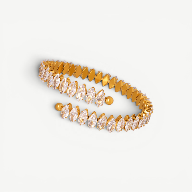 Marquise Cubic Zirconia Open Bangle