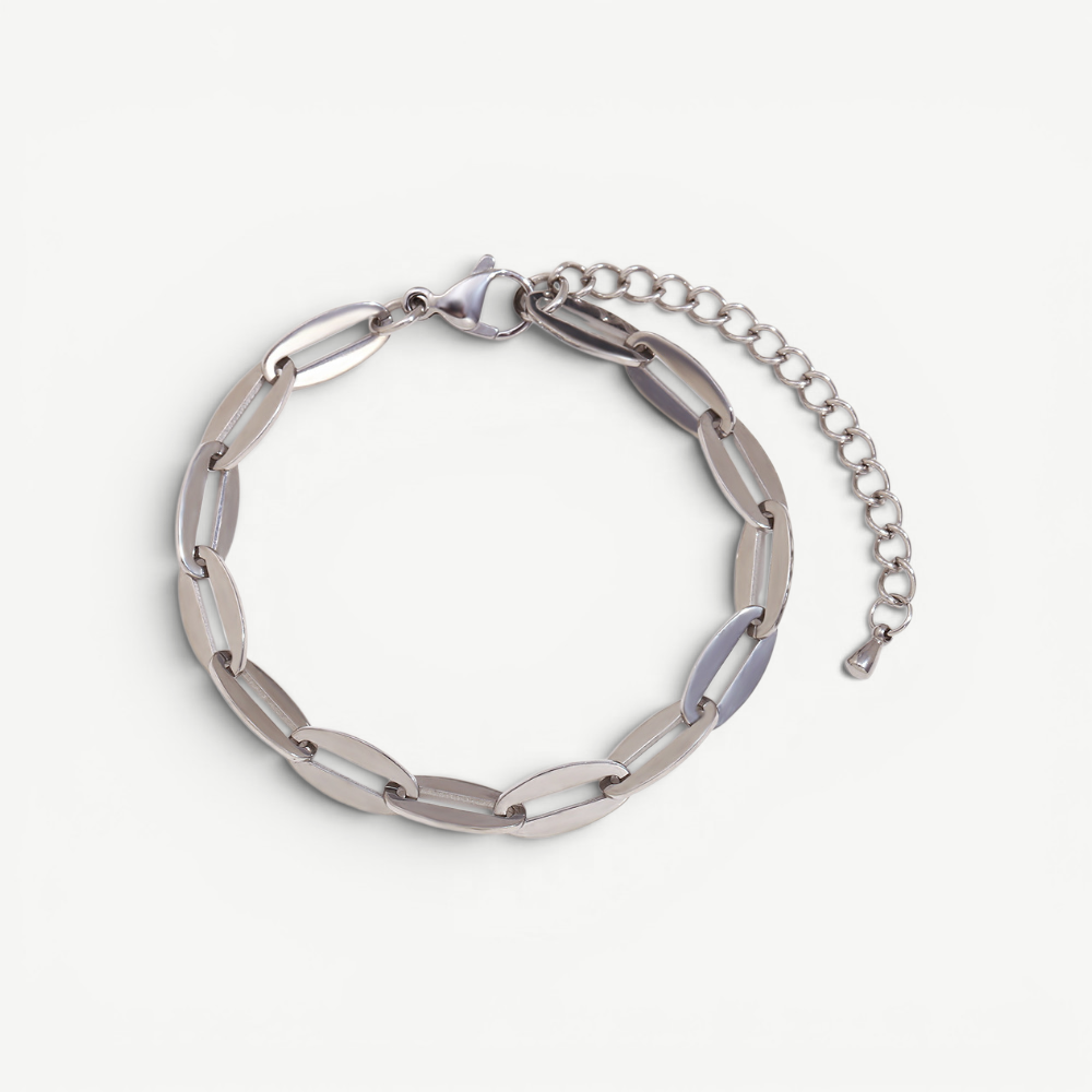 Textured Oval Link Bracelet
