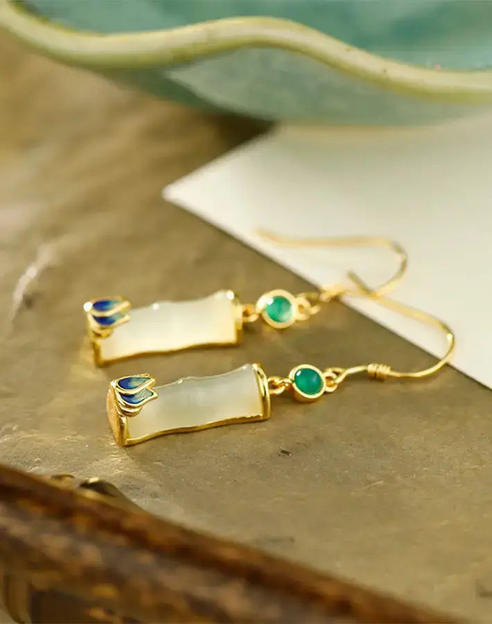 Jade Whisper Bamboo Earrings