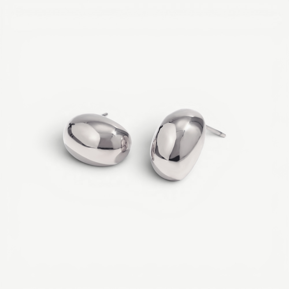 Domed Bean Stud Earrings