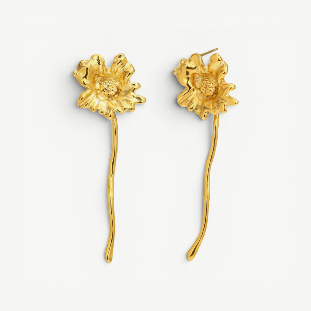 Sculptural Vintage Flower Earrings