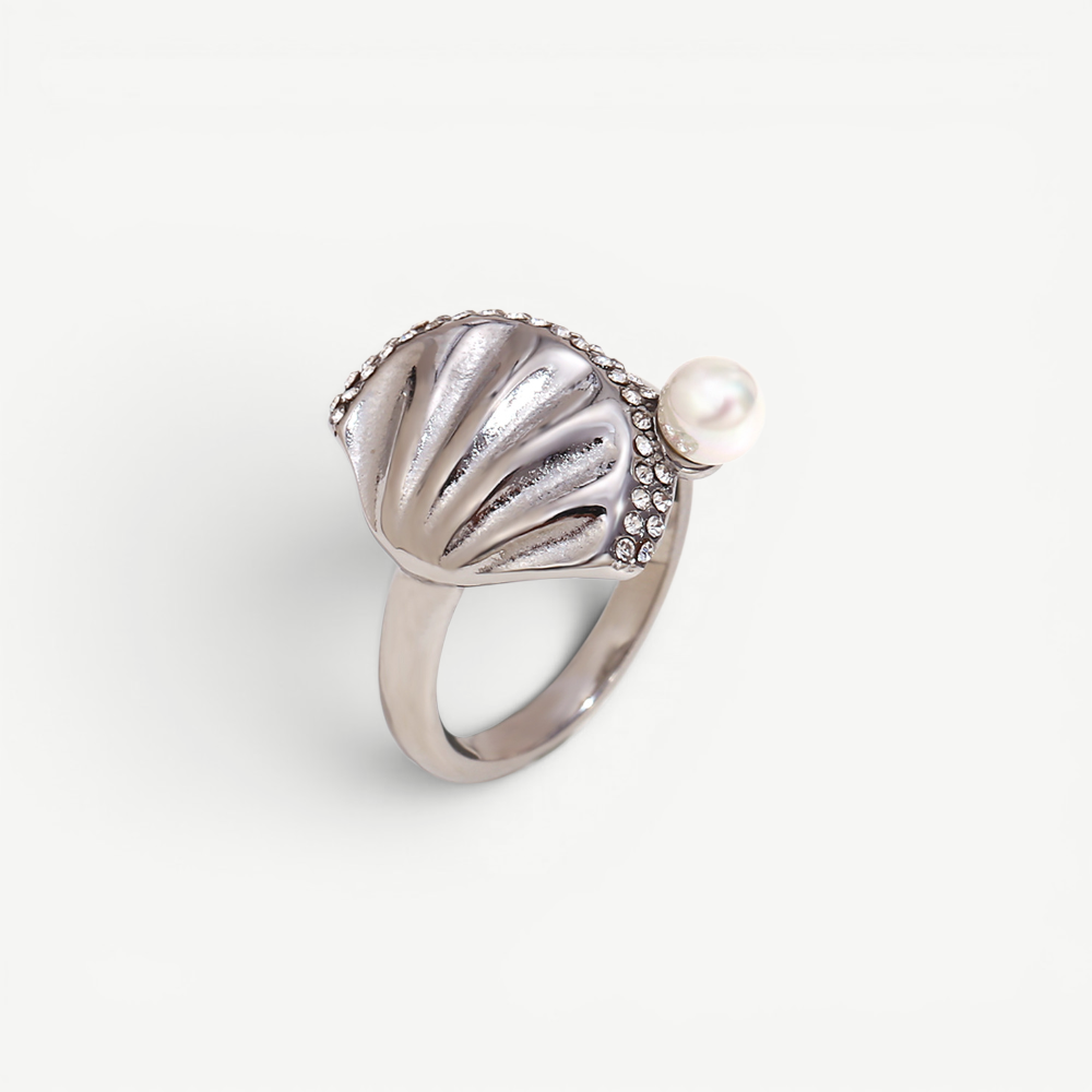 Seashell Pearl Ring