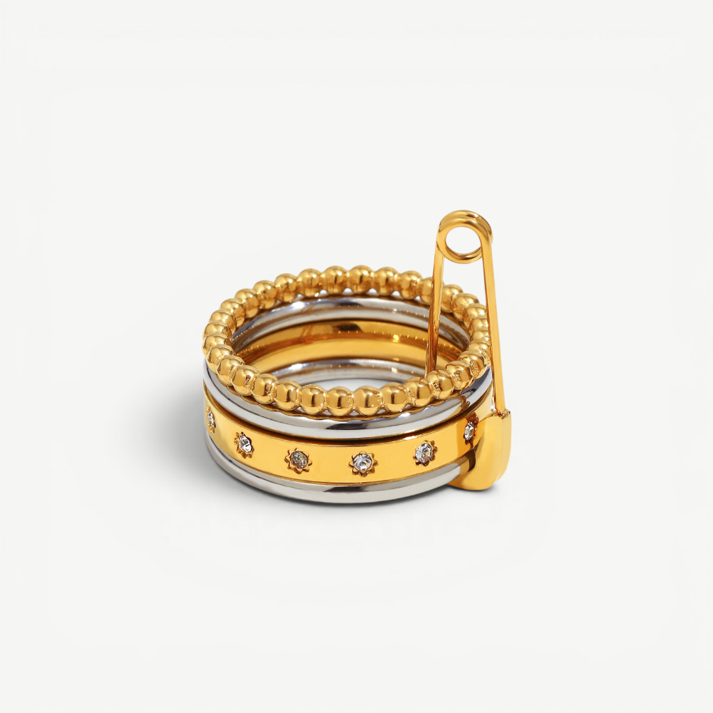 Safety Pin Stacking Ring