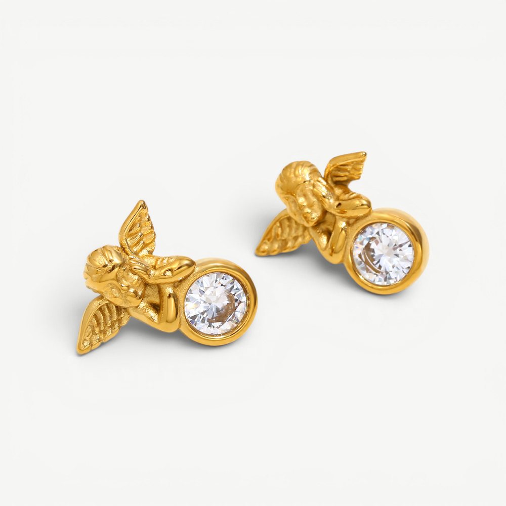Vintage Cherub Studs