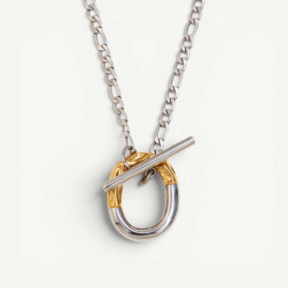 Two-Tone Toggle Chain Necklace