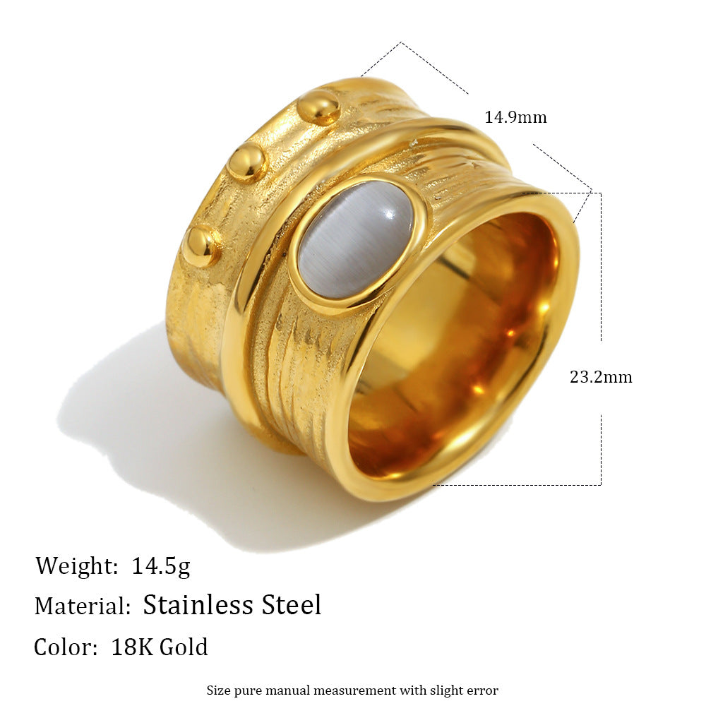 Cat's Eye Wide Band Ring