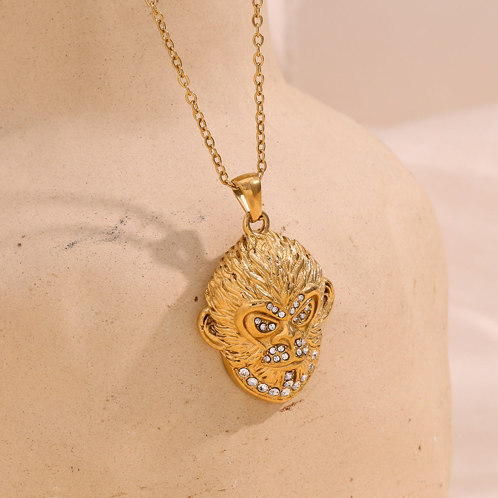 Wukong Monkey Head Necklace