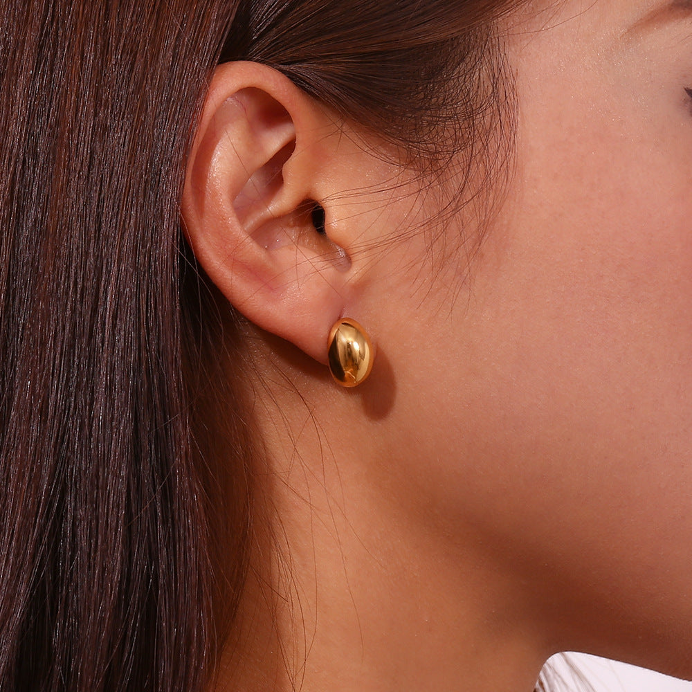 Domed Bean Stud Earrings