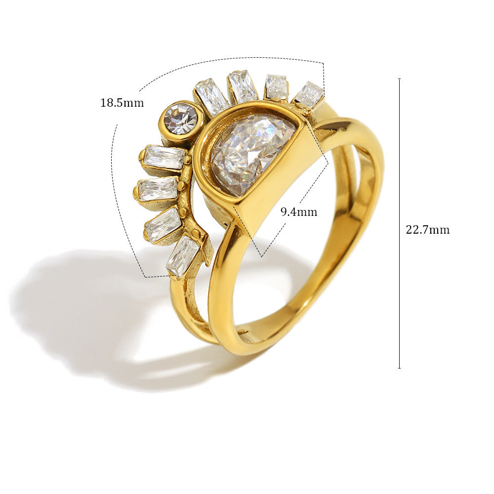 Sunburst Double Band Ring
