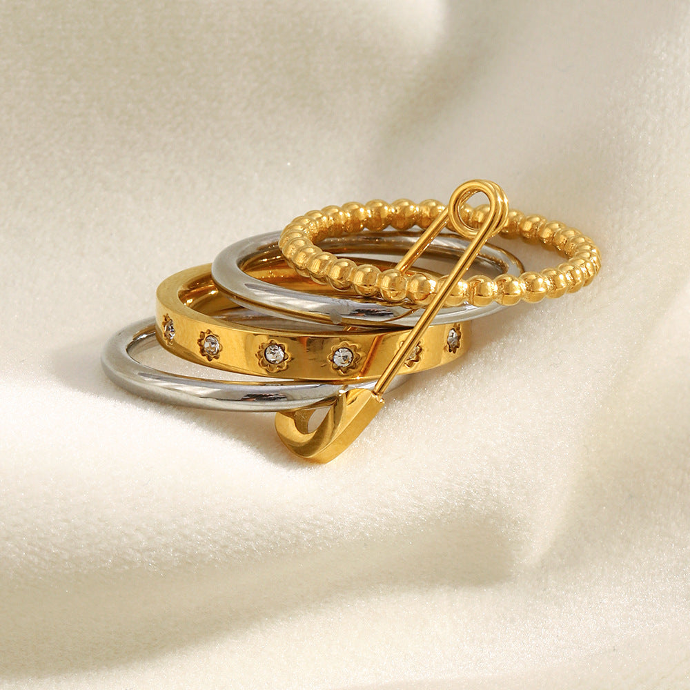 Safety Pin Stacking Ring