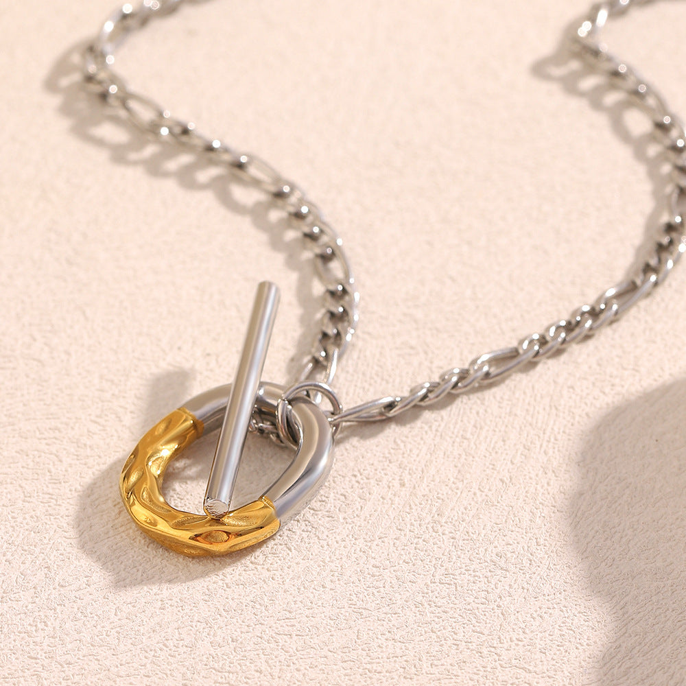 Two-Tone Toggle Chain Necklace