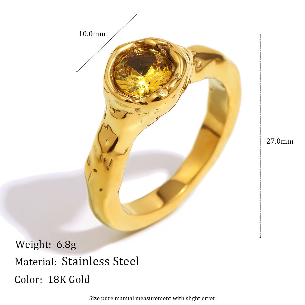 Chunky Molten Solitaire Ring