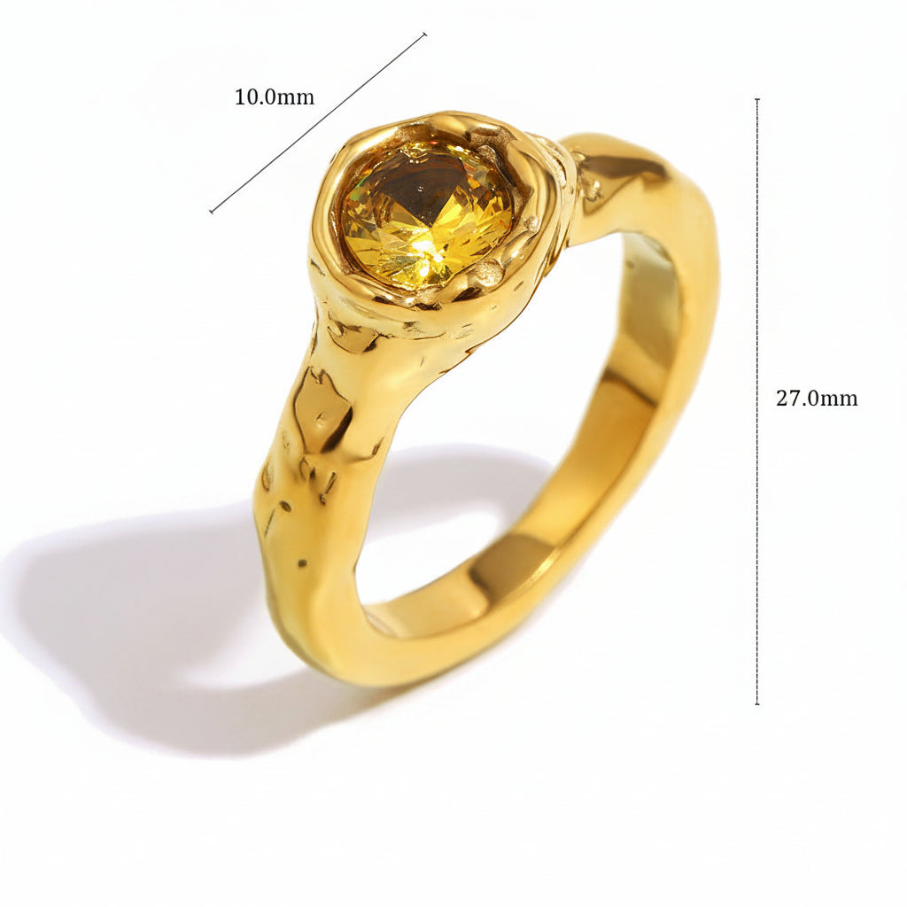 Chunky Molten Solitaire Ring