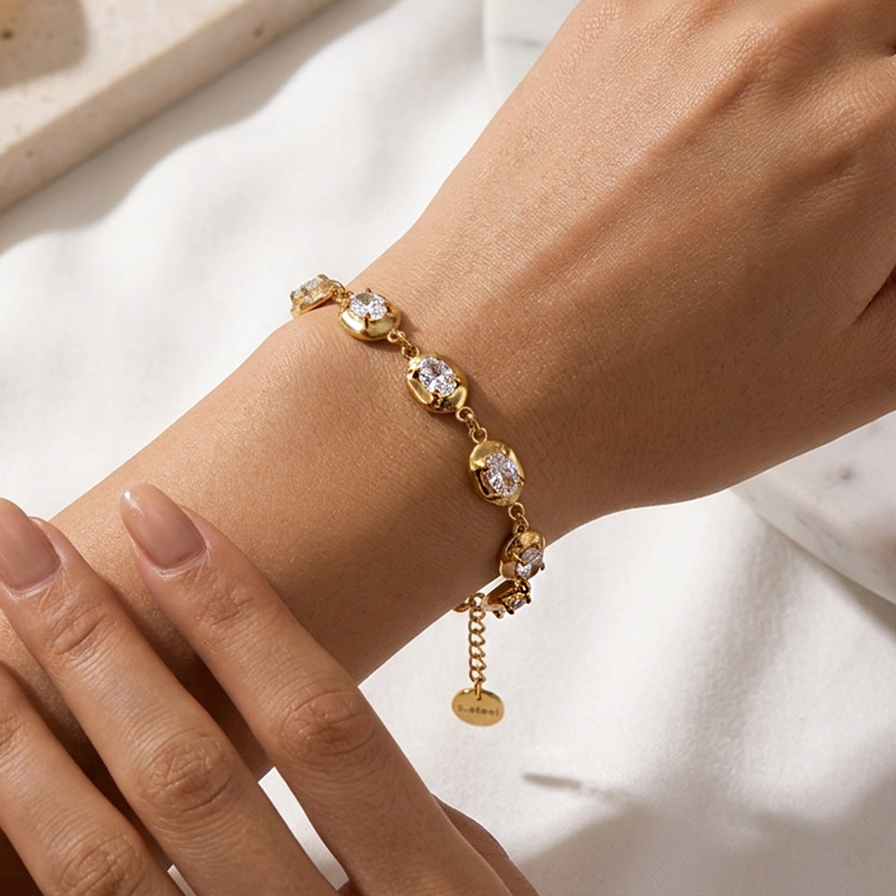 Molten Nugget Oval Bracelet