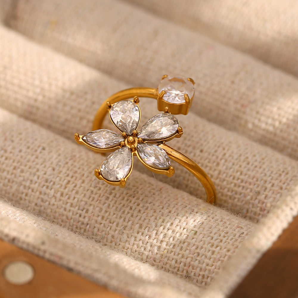 Floral Open Ring