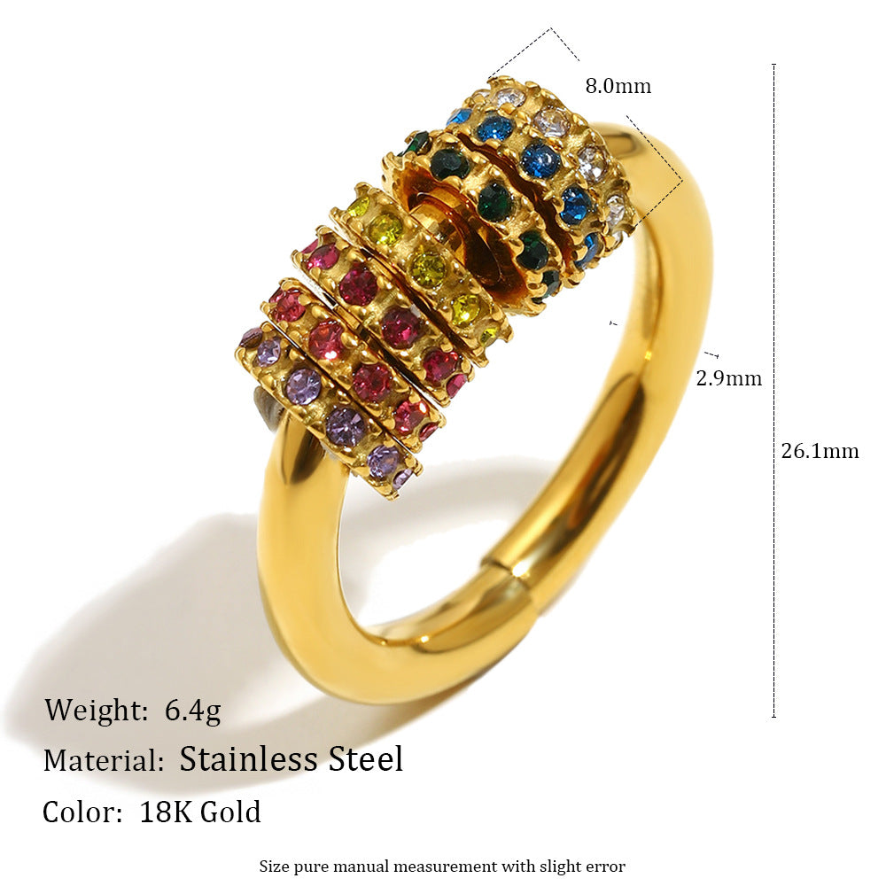 Rainbow Slider Bead Ring