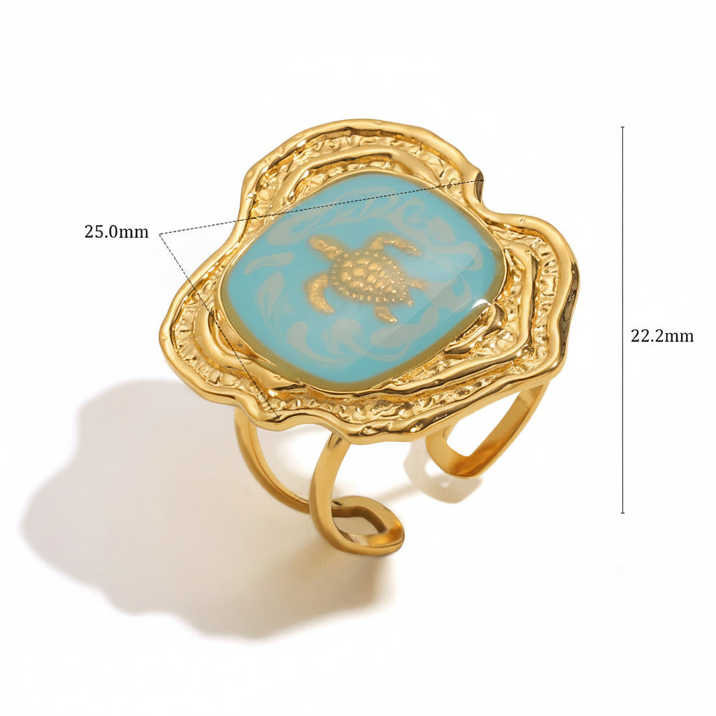 Blue Turtle Open Ring